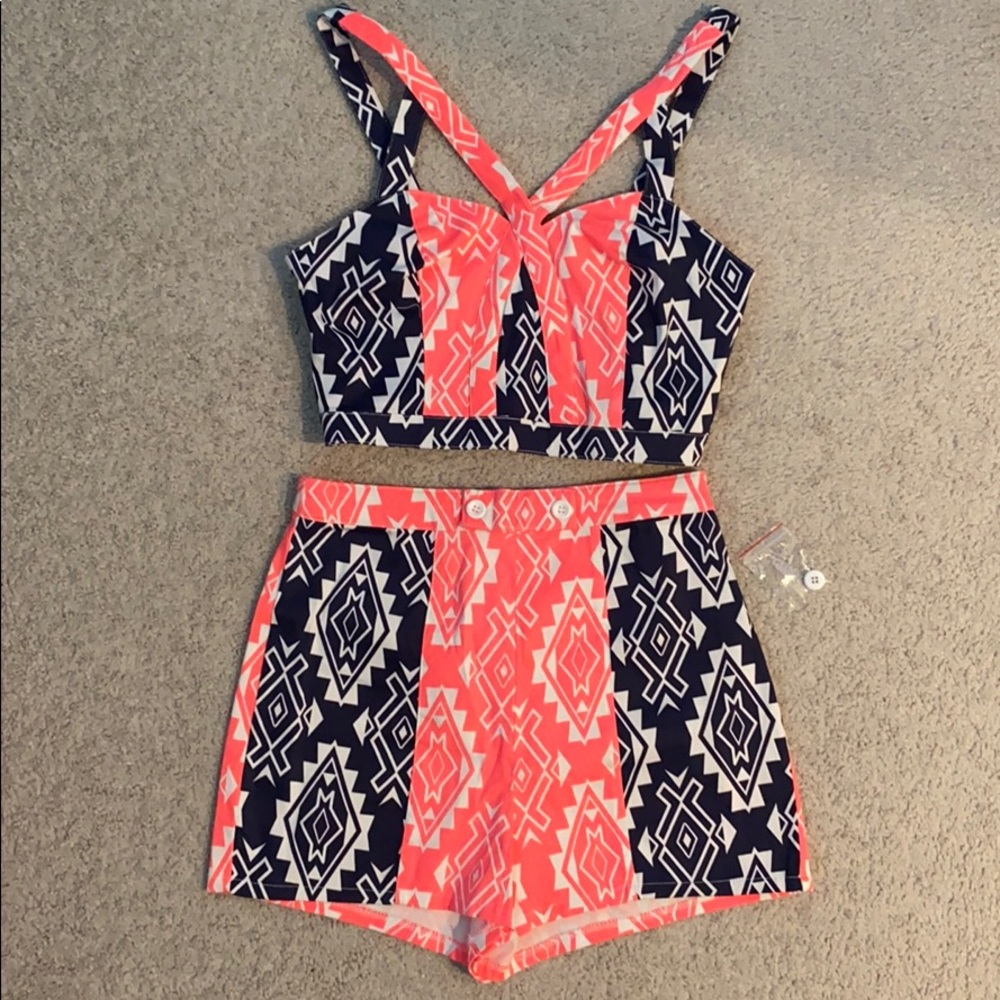 Crop top and short set